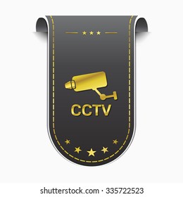 CCTV Sign golden Vector Icon Design