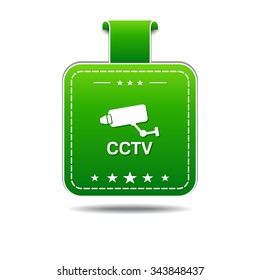 CCTV Sign Green Vector Icon Design