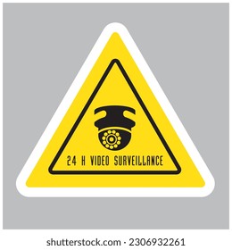 CCTV Sign illustration vector in the yellow colore