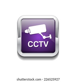 CCTV Sign Purple Vector Icon Button