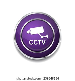 CCTV Sign Purple Vector Icon Button