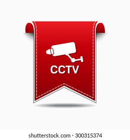 CCTV Sign Red Vector Icon Design