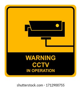 CCTV sign, security camera sticker. Vector illustration.