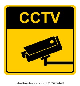 CCTV sign, security camera sticker. Vector illustration.