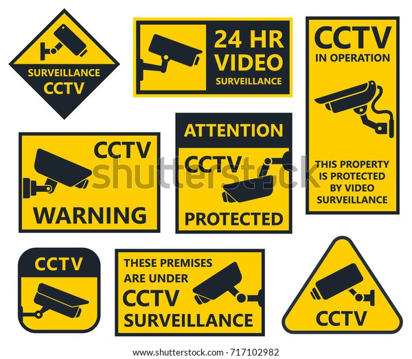 Caméra de sécurité toutes les tailles CCTV photo-luminiscent signe Plastique / autocollant misc3 
