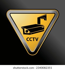 CCTV, sign and sticker vector