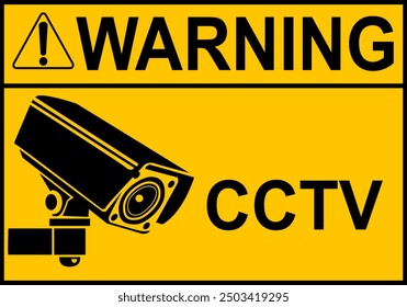 CCTV sign. Video camera sign. Area under 24 hour video surveillance. Surveillance camera, monitoring, home security protection system. Employee, visitor and property safety. Prevent crime.