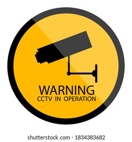 Cctv sign. Video shooting warning. Private property symbol. Shop icon. Vector illustration.
