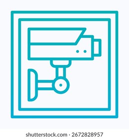 Cctv Signboard Vector Icon, Isolated Vector Lineal Gradient Style Icon,