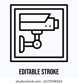 Cctv Signboard Vector Icon, Isolated Vector Lineal Style Icon,