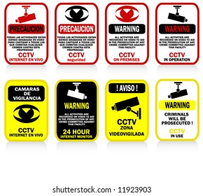 CCTV signs and warnings - posters