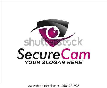 
cctv spy camera logo icon symbol emblem modern template vector illustration design, security home protection system 