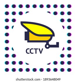 Etiqueta de CCTV. Vigilancia de vídeo, ilustración vectorial 10EPS