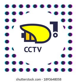 CCTV sticker. Video surveillance, vector illustration 10EPS