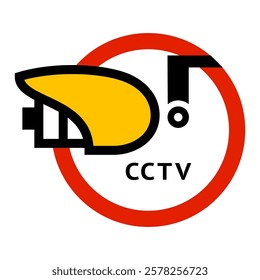 CCTV sticker, video surveillance, vector sticker