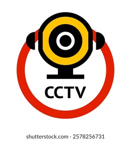 CCTV sticker, video surveillance, vector sticker