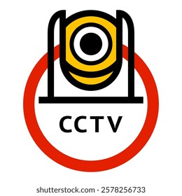 CCTV sticker, video surveillance, vector sticker