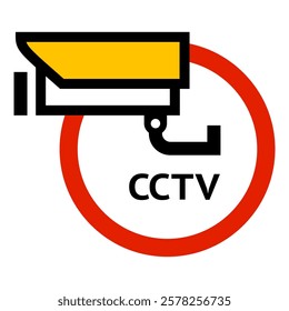 CCTV sticker, video surveillance, vector sticker