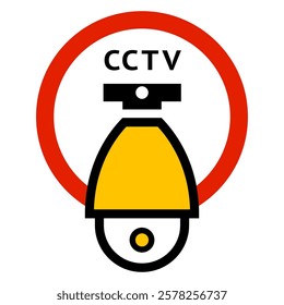 CCTV sticker, video surveillance, vector sticker
