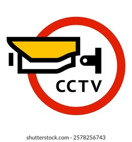 CCTV sticker, video surveillance, vector sticker