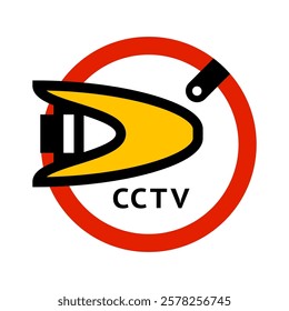 CCTV sticker, video surveillance, vector sticker