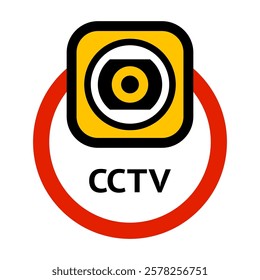 CCTV sticker, video surveillance, vector sticker