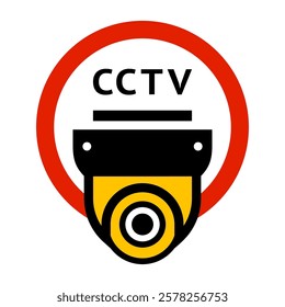 CCTV sticker, video surveillance, vector sticker