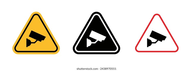 CCTV Surveillance Area Sign. Continuous Monitoring Warning. Security Camera Alert.