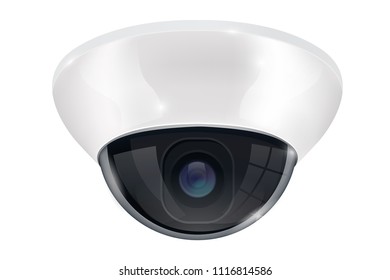 CCTV surveillance camera. Ceiling mount system. Vector 3d illustration