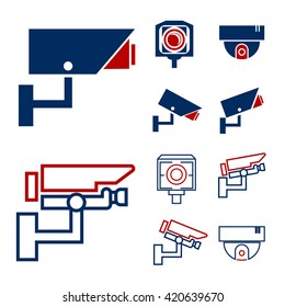 cctv, surveillance camera icon set