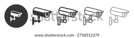 CCTV Surveillance Camera thin line and solid icon. Multi series icon. Web minimal icon