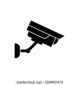 Cctv, Überwachungssymbol auf schwarz-weißem Hintergrund, gefüllt