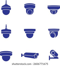 CCTV surveillance security camera icon set collection