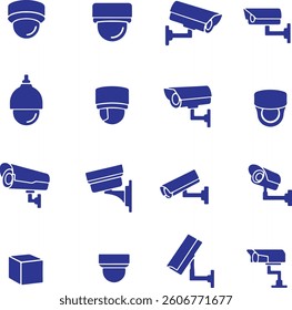 CCTV surveillance security camera icon set collection
