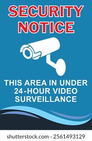 CCTV Surveillance Sign Designs Blue Base