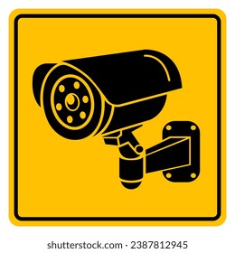 Signo de símbolo CCTV, Ilustración vectorial, aislamiento en la etiqueta de fondo blanco .EPS10