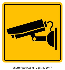 Signo de símbolo CCTV, Ilustración vectorial, aislamiento en la etiqueta de fondo blanco .EPS10