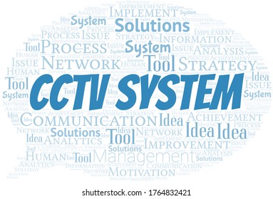Cctv System typography vector word cloud.