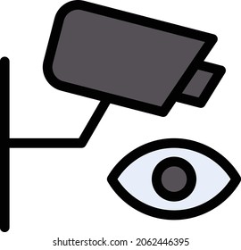 cctv vector colour line icon