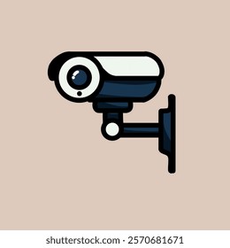 CCTV vector design illustration in black and white, seen sticking, plain background.