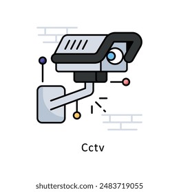 CCTV-Vektorgrafik   Gefüllte Konturzeichnung. Symbol auf weißem Hintergrund EPS 10 Datei