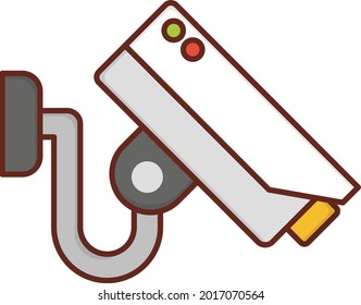 CCTV vector flat color icon