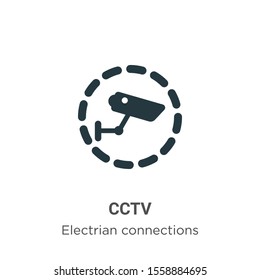Cctv vector icon on white background. Flat vector cctv icon symbol sign from modern electrian connections collection for mobile concept and web apps design.