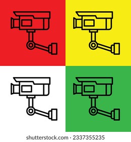 CCTV Vector icon, Outline style, isolated on white Background.