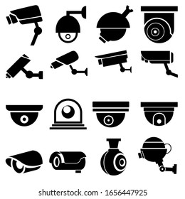CCTV vector icon set. camera illustration sign collection. looking symbol. monitored logo.