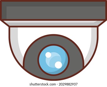 Ilustración del vector CCTV sobre un fondo transparente. Símbolos de calidad premium. Icono de color plano de línea vectorial para el concepto y el diseño gráfico.