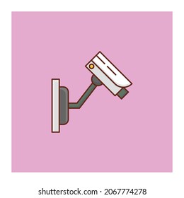 CCTV Vector illustration on a transparent background. Premium quality symbols.Vector line flat color icon for concept and graphic design.