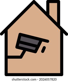 CCTV vector line colour icon