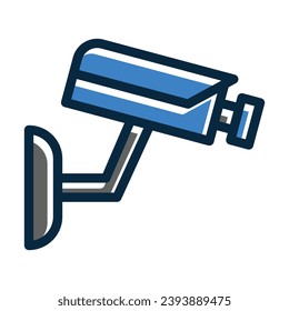 CCTV Vector Thick Line Filled Dark Colors Icons For Personal And Commercial Use.
