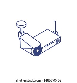 cctv video camera device with router